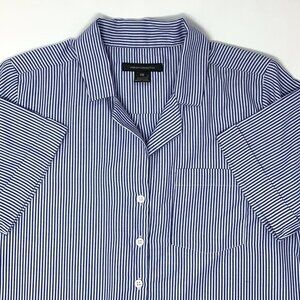 French Connection Blue & White Stripe Short Sleeve‎ Women's Shirt Size XS